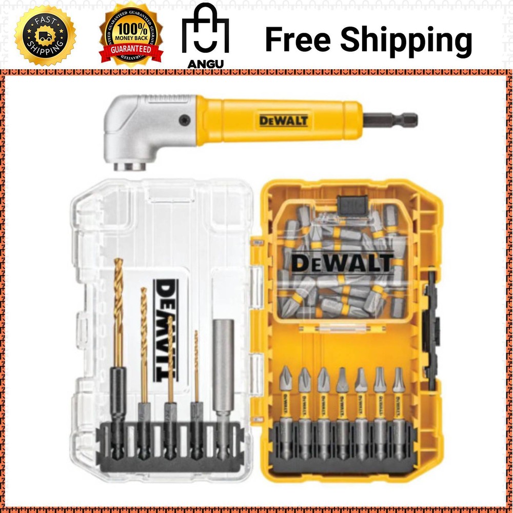 Screwdriving Bits, Black Oxide Drill Bits, Right Angle Adapter, Tough Case 40Pcs