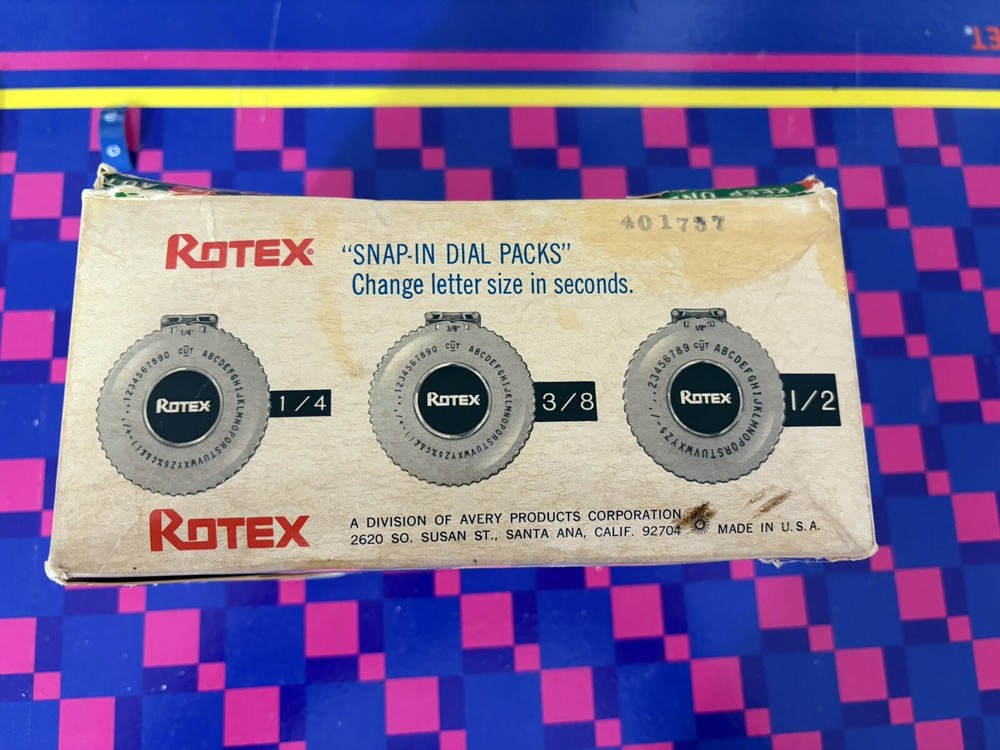 Vintage Rotex Label Maker With Box