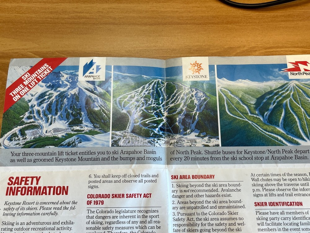 Arapahoe Basin - 1987-88 Trail Map