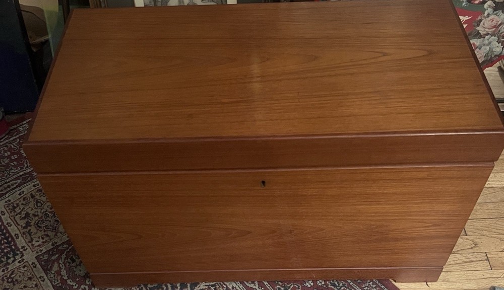 Teak Danish control vintage Modern Teak Blanket Chest