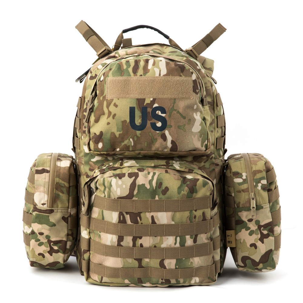 MOLLE Medium Rucksack Internal Frame Multi-Terrain Camo 50L Pack w/ Pouches