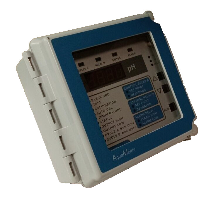 NEW AQUAMETRIX pH ANALYZER CONTROLLER 0-14 pH 5 AMP 120 VAC 8 VA 2200P