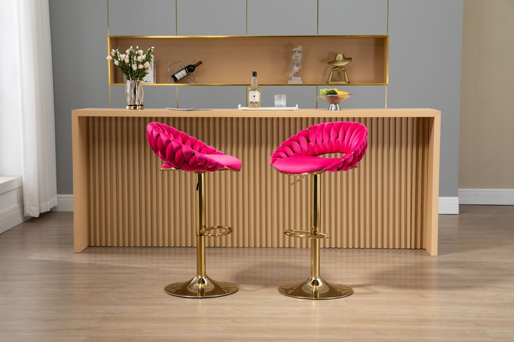 SET2PC COOLMORE Swivel Bar Stools: Adjustable, Footrest, Kitchen & Dining