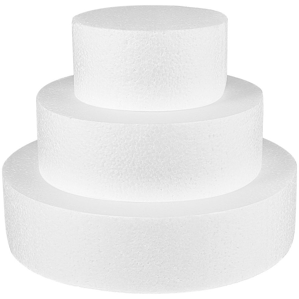Foam Cake Dummies Foam Circles Cake Dummies 3Pack Rounds for Decorating Cake ...