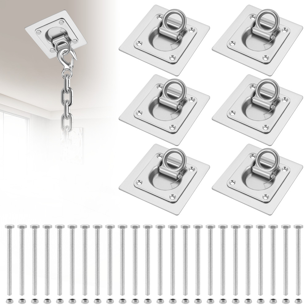 6Pack Tie Down Rings Heavy Load-Bearing Pull Ring Heavy-Duty Tie Down for gently