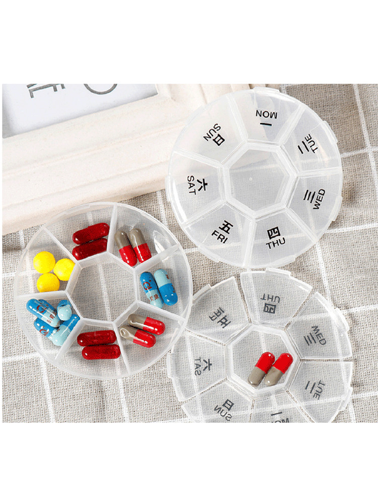 4pc Mini Portable Multi-Compartment Pill Box, Small Pill Case For Outdoor