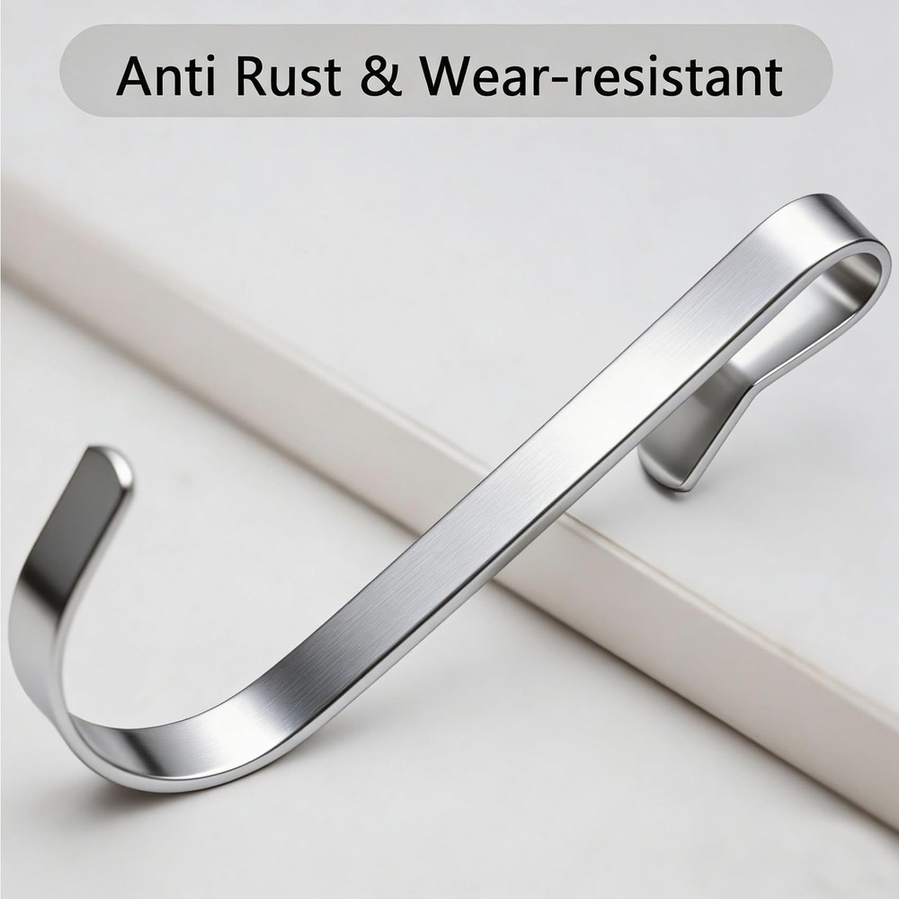 10Pcs J Shaped Hook, Silver Wire Rack Hook Stainless Steel Wire Shelf Hooks, ...