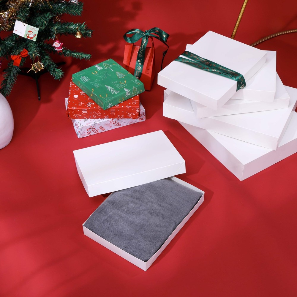 12 Pack White Gift Boxes with Lids Assorted Sizes (4 Boxes 11", 4 Boxes 14", ...