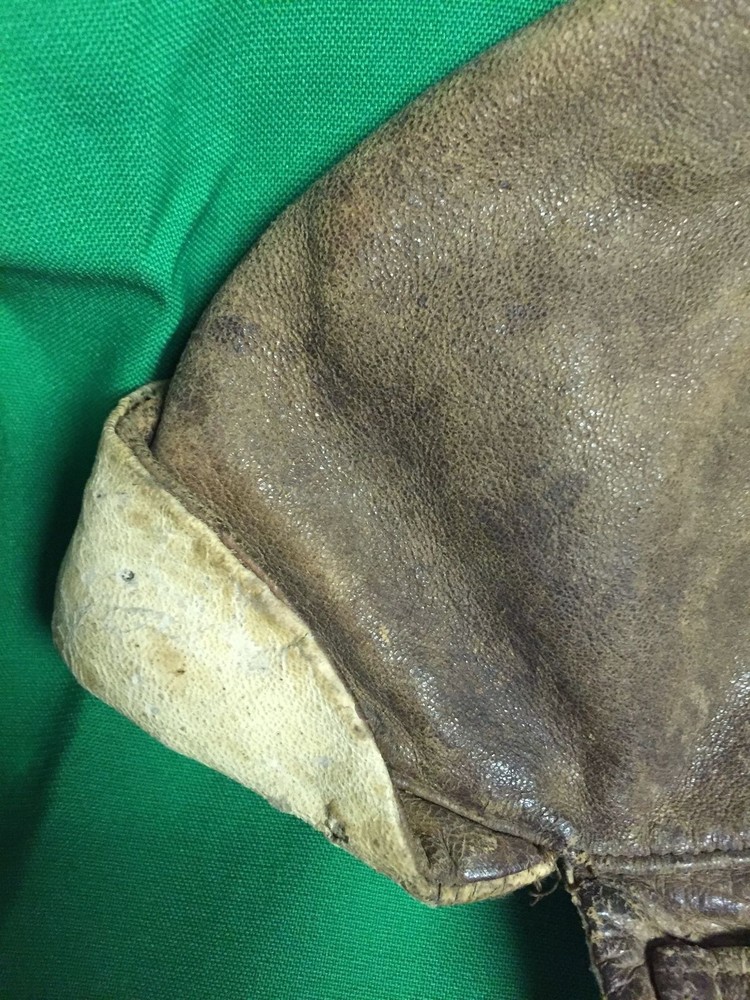 Vintage Leather Genuine Flyer Aviator Cap with Visor