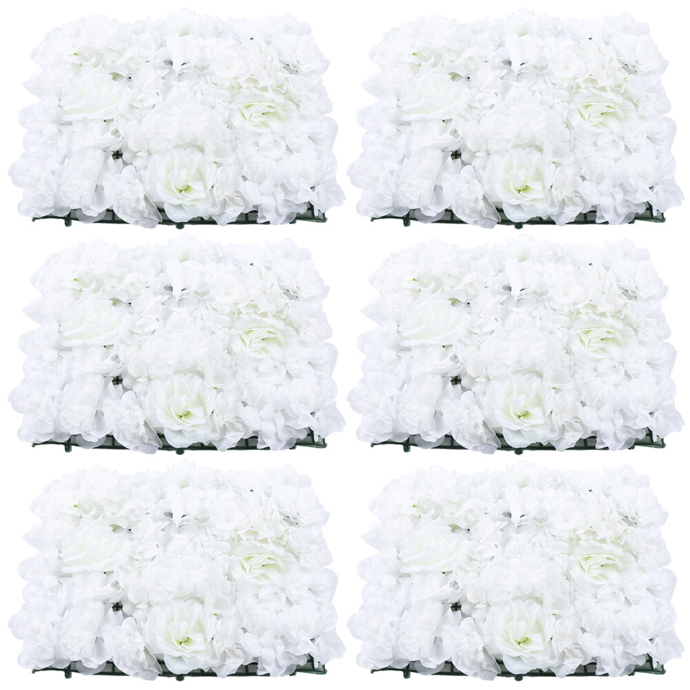 6 Pcs Artificial Flower Wall Panel Venue Backdrop Wedding Party Background Decor