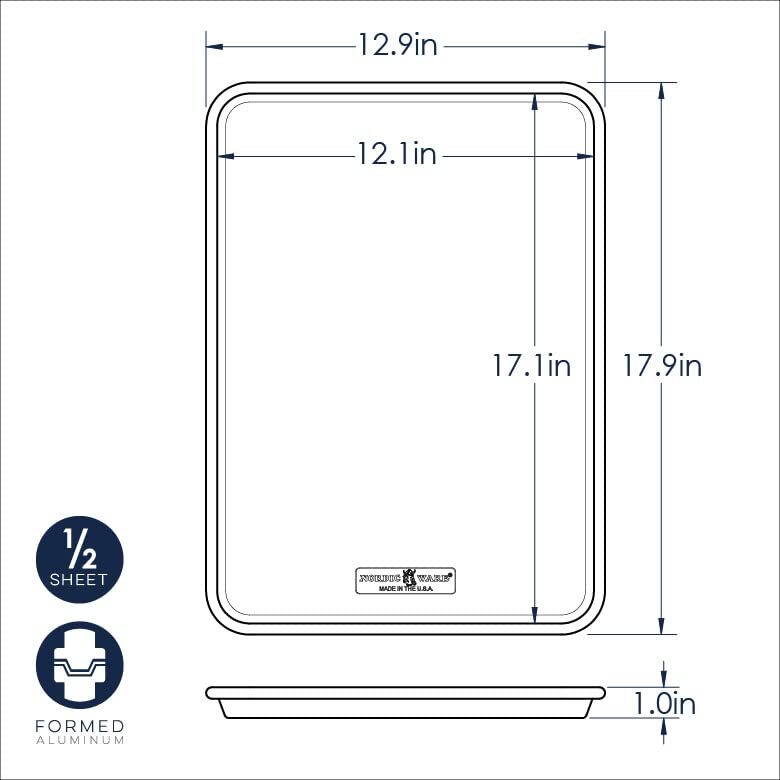 Natural Aluminum Half Sheet Pan 2 Pack Durable Rust Resistant Baking Enjoyment