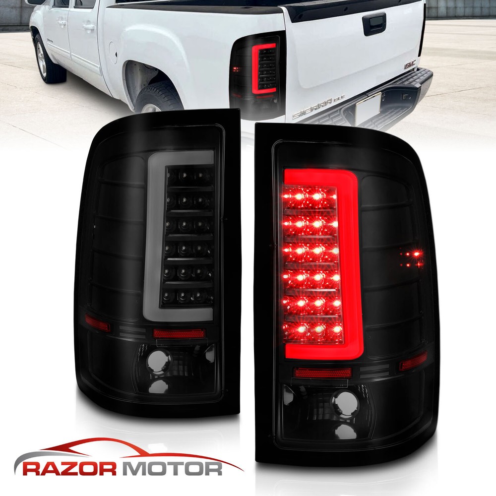 2007-2013 LED For GMC Sierra 1500/2500/3500 HD Smoke C Light Bar Tail Lights