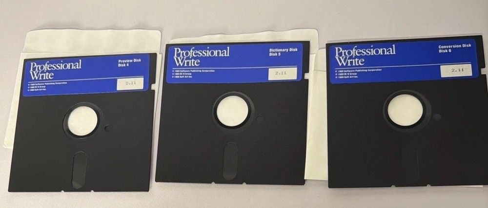 Vintage 1989 SPC Professional Write 2.1 Word Processing Software 3.5 5.25" Disks