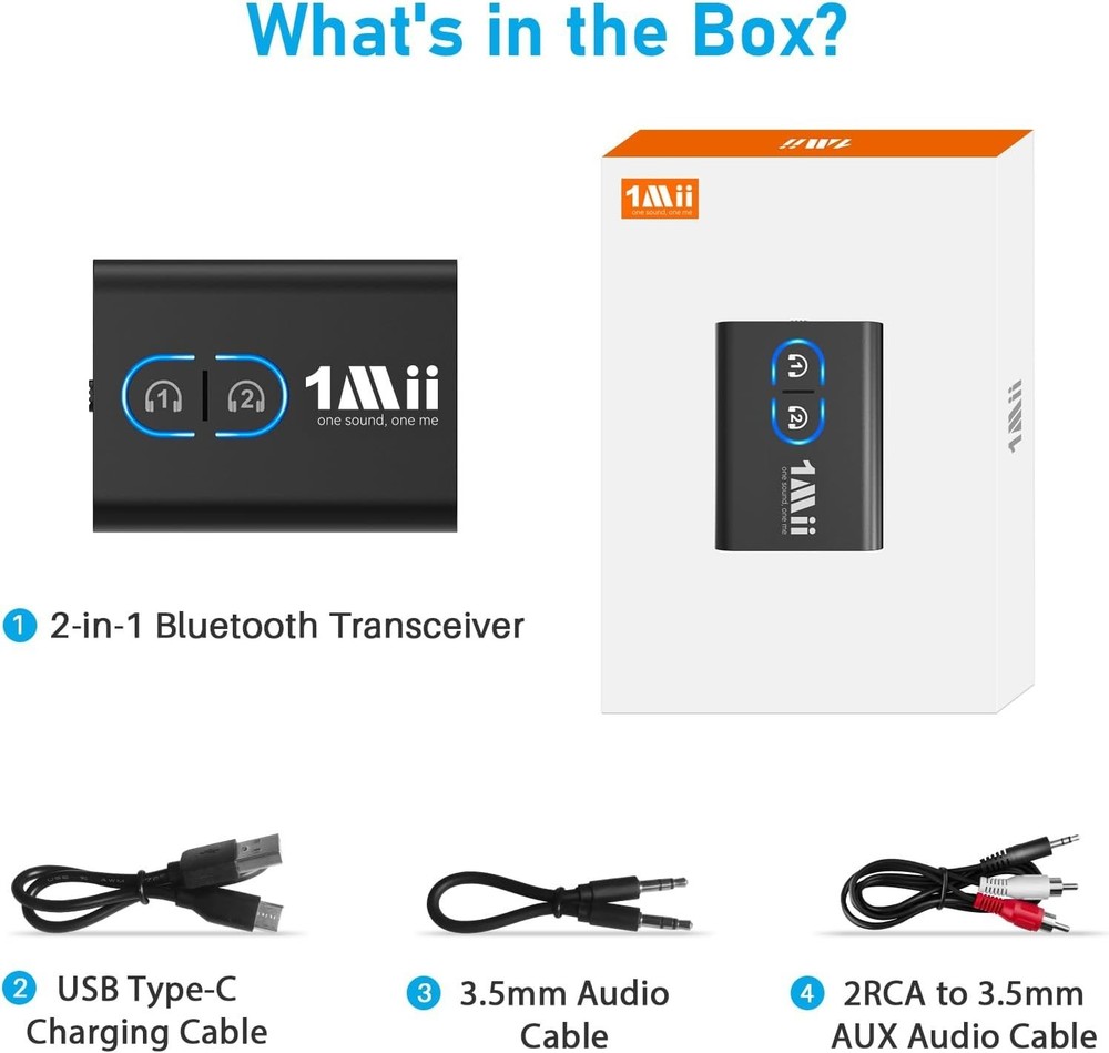 Bluetooth 5.3 Transmitter Receiver for TV - Low Latency