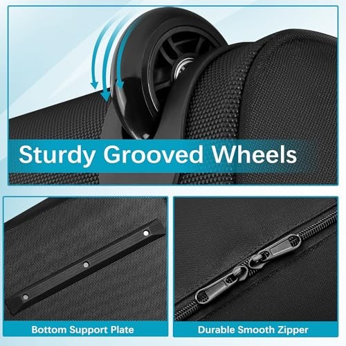 Soft-Sided Golf Travel Bag with Wheels - Heavy Duty 600D Polyester Basic-Black