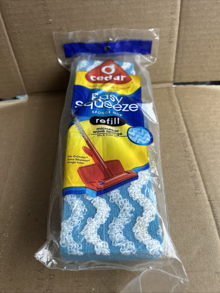 O Cedar Easy Squeeze Sponge Mop Refill Microfiber Wave Discontinued NEW