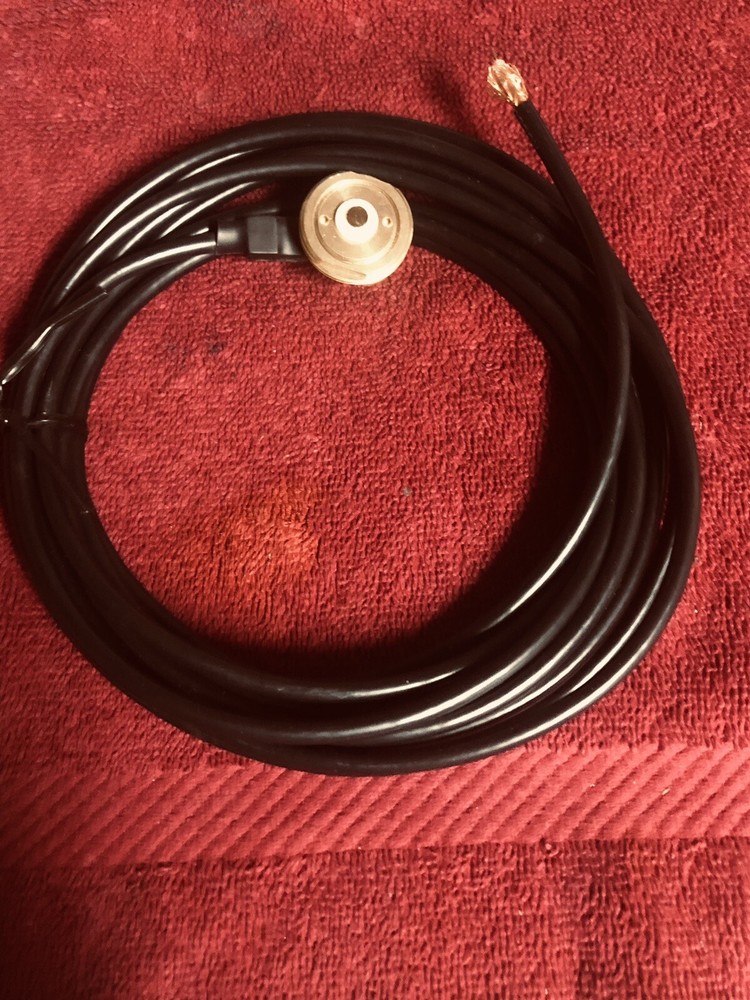 NEW NMO 3/4” SOLID COPPER CABLE ASSEMBLY With All Brass Base Mount 17 Feet Long