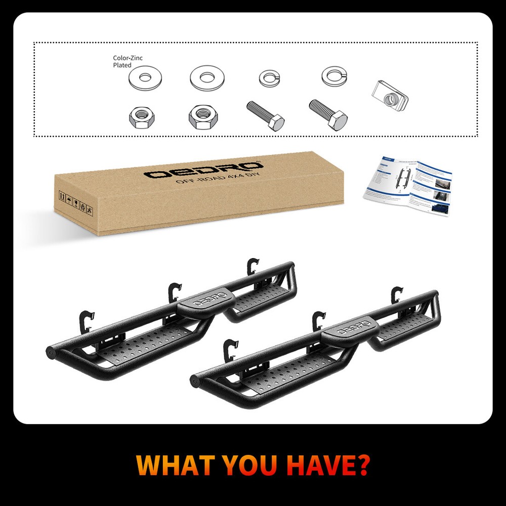 Running Boards for 2007-2018 Silverado/Sierra 1500 Double/Extended Cab Step Bars