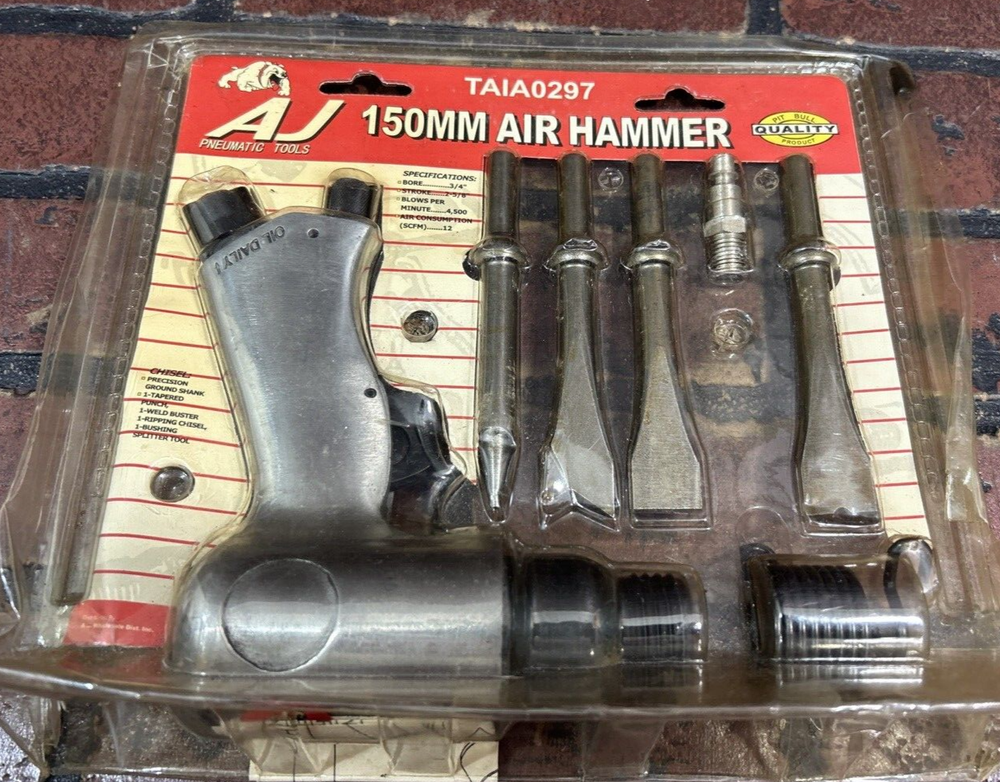 Pit Bull Air Tool 150mm Air Hammer with 4 Piece Chisel