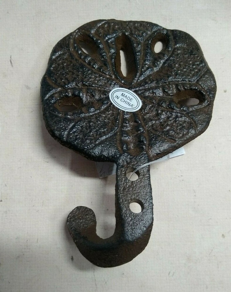 Towel Hat Bath Nautical SAND DOLLAR WALL HOOK Beach Shore Rust Finish