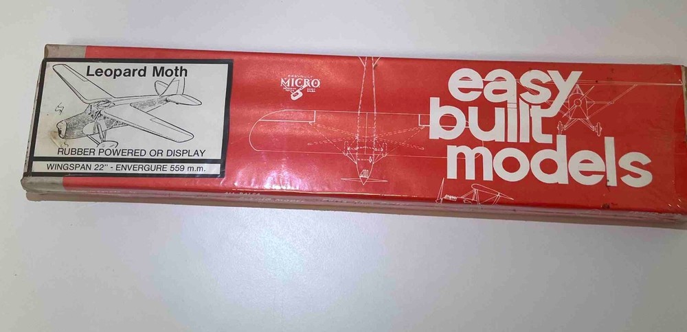 New Leopard Moth 22" Wingspan Easy Built Model Free flight Kit