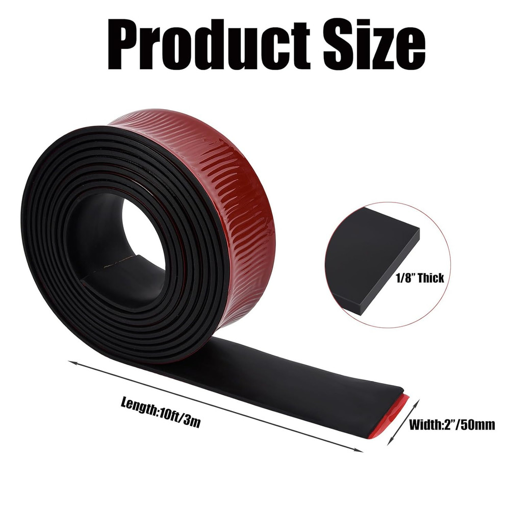 Neoprene Rubber Strips Self Adhesive Solid Rubber Sheets Rolls Strips for DIY...