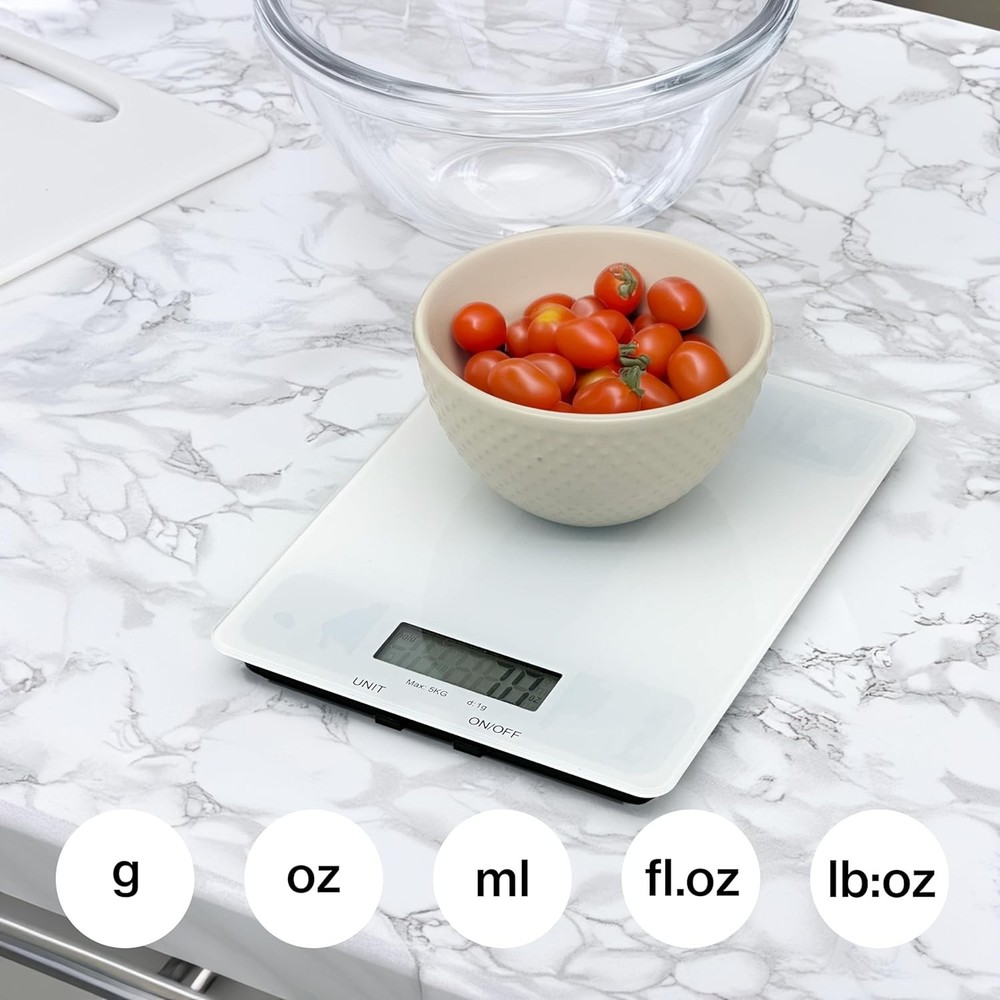 Precise Black Kitchen Scale - Digital - 11lb Capacity - Easy Multi-Unit Switch