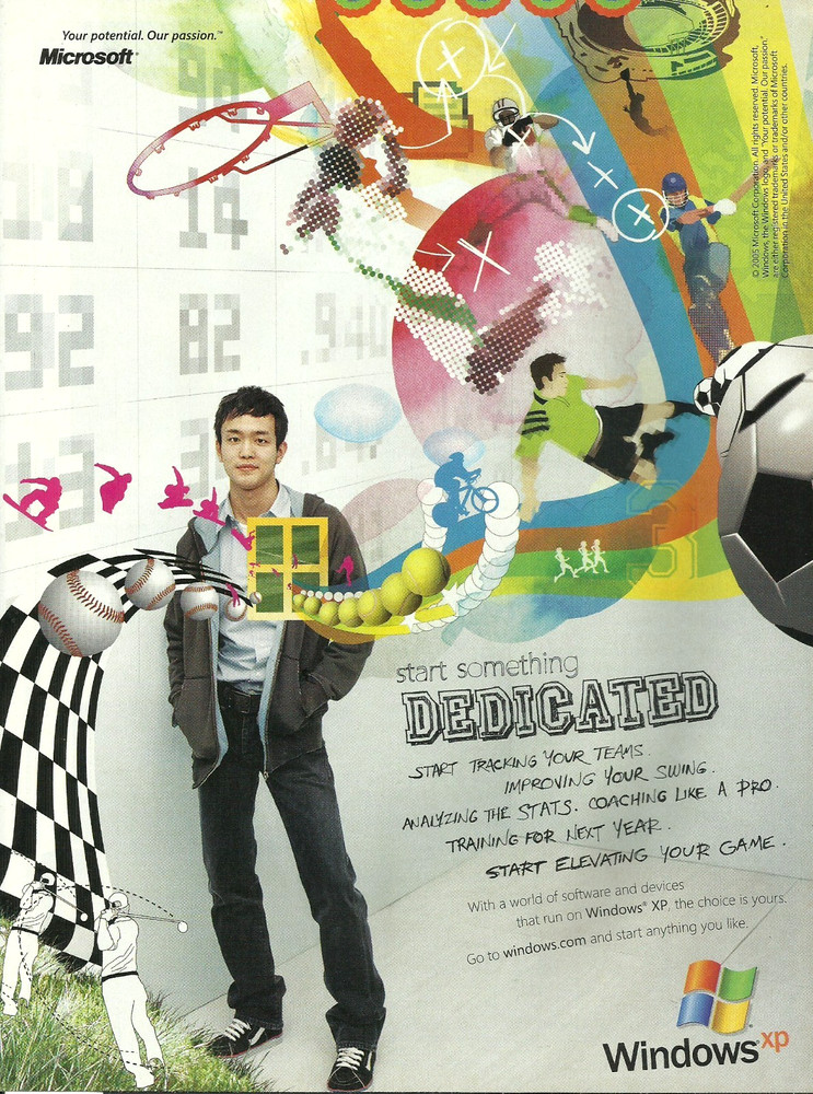 2005 Microsoft Windows XP Start Something Dedicated vintage Print AD