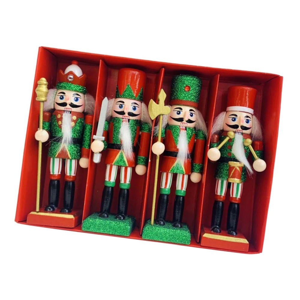 4 Pieces Nutcracker Figurine Nutcracker Figures Toy Scene Layout Accessories