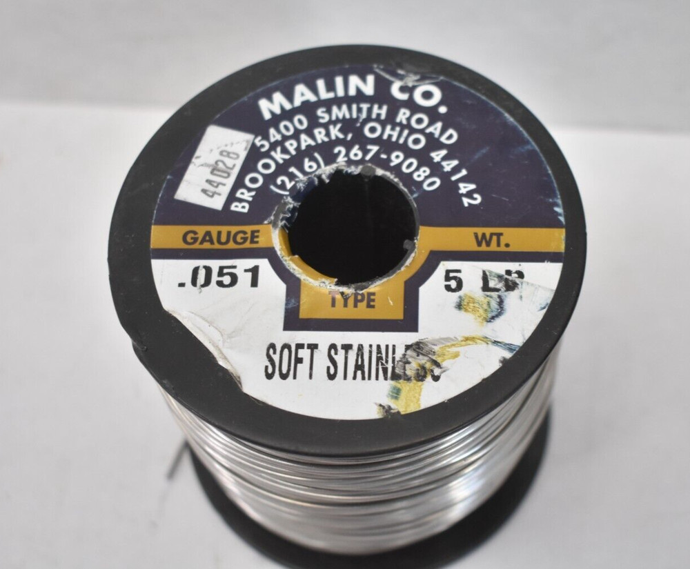 Malin Co Soft Stainless Wire Spool 5lb .051" Spring Replacement Genuine OEM