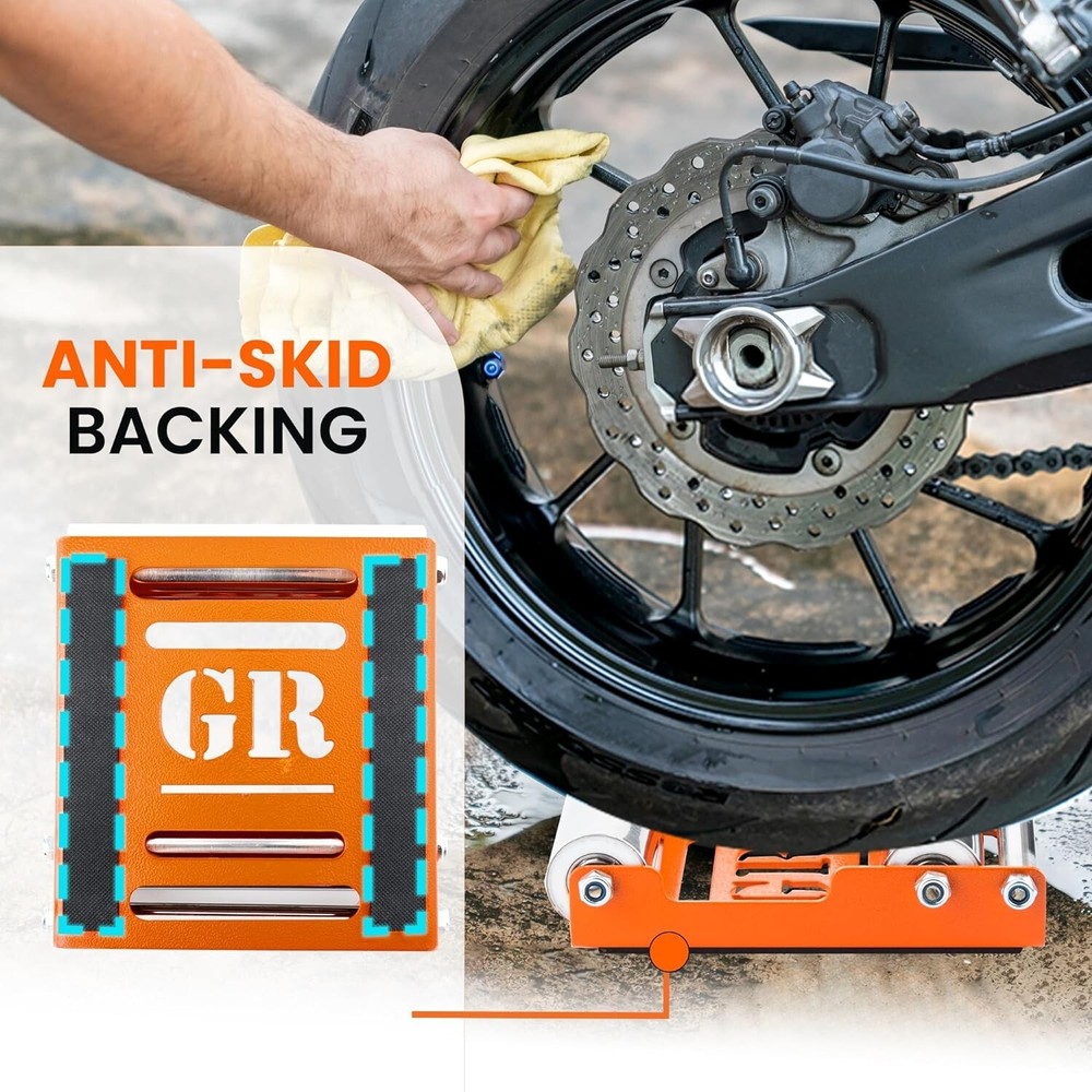 Paddock Stand Wheel Roller for Motorcycle Chain Cleaning & Lubrication (Medium)