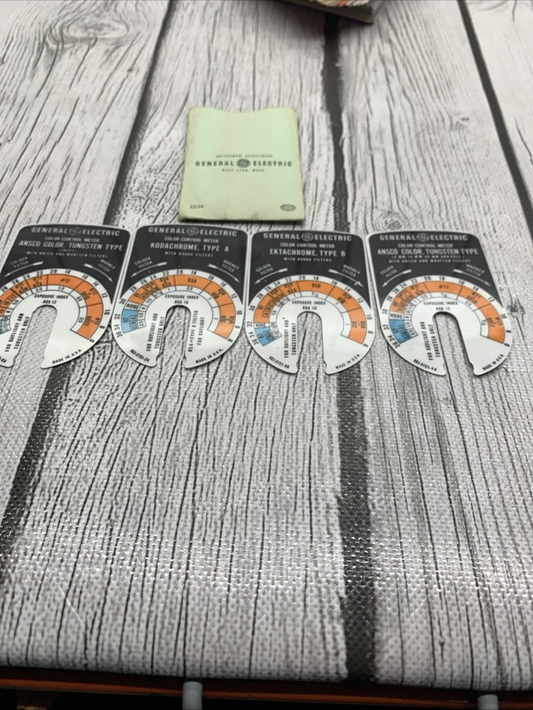 GENERAL ELECTRIC Color Control Meter SLIDES Only 4 All Different