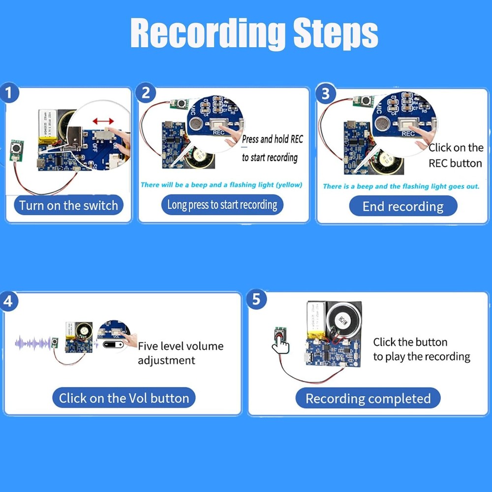 Module - 16MB Push Button Activated Sound with Speaker, Blue-1 PC