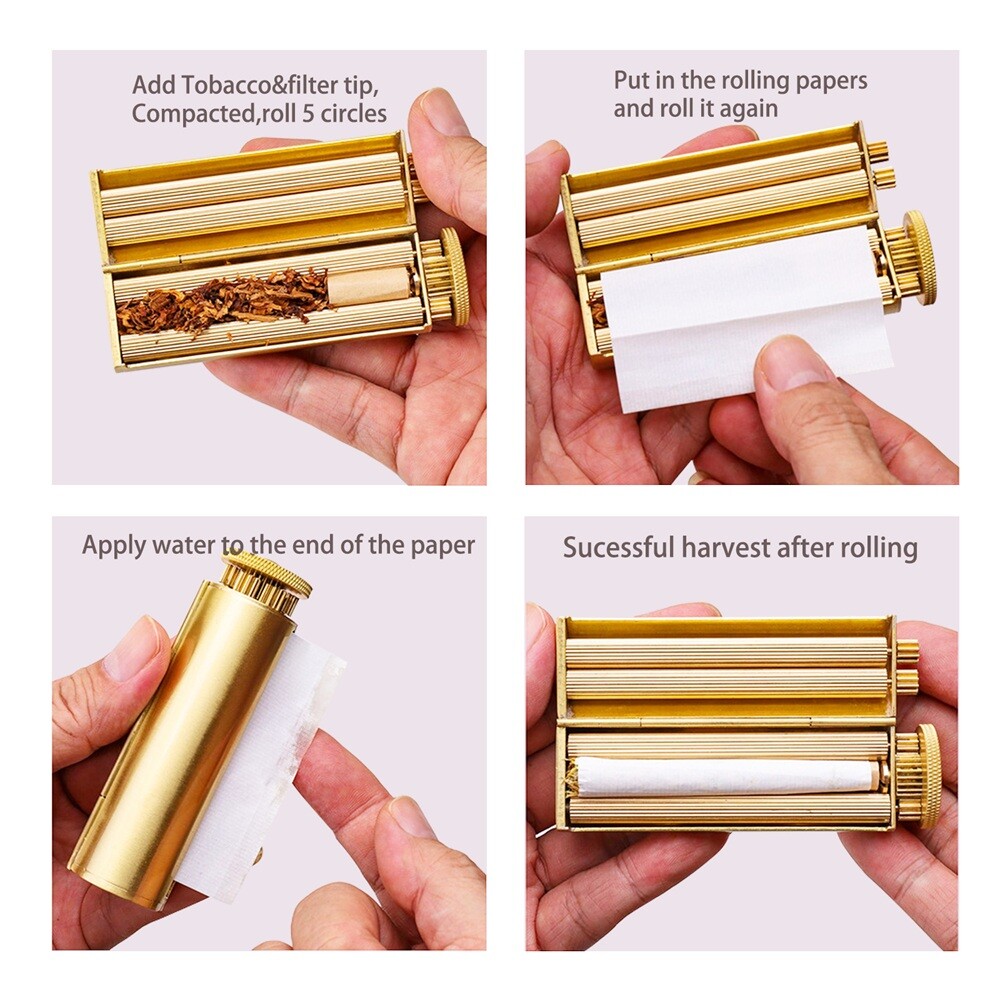 Cigarette Rolling Machine Brass Manual Practical Roller For Tobacco Enthusiasts