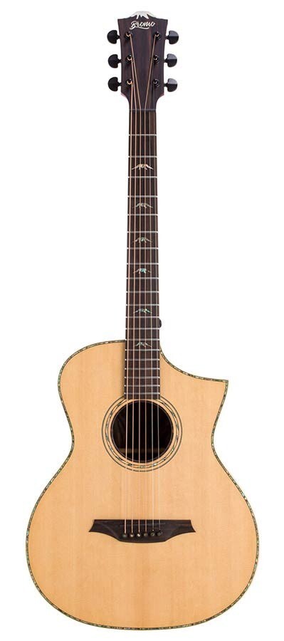 BROMO Guitar Fully Solid Rocky Mountain Series Cut + Pickup + Display Bag