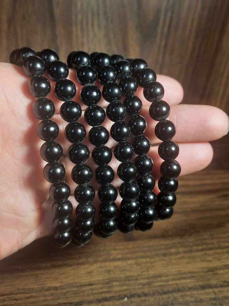 Black Obsidian Crystal bead Bracelet - protection