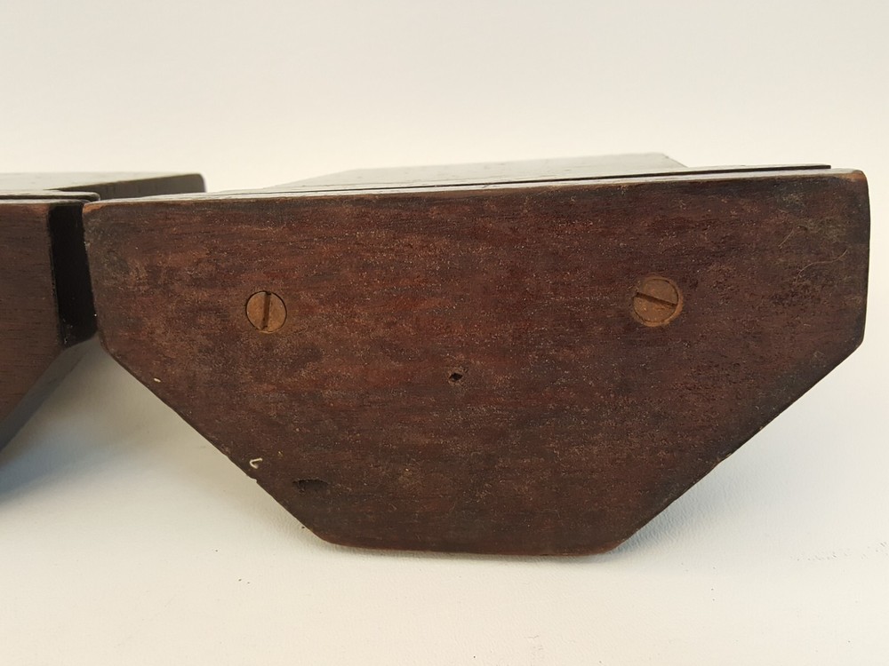 Vintage 40s walnut bookends pair colum columnar rook
