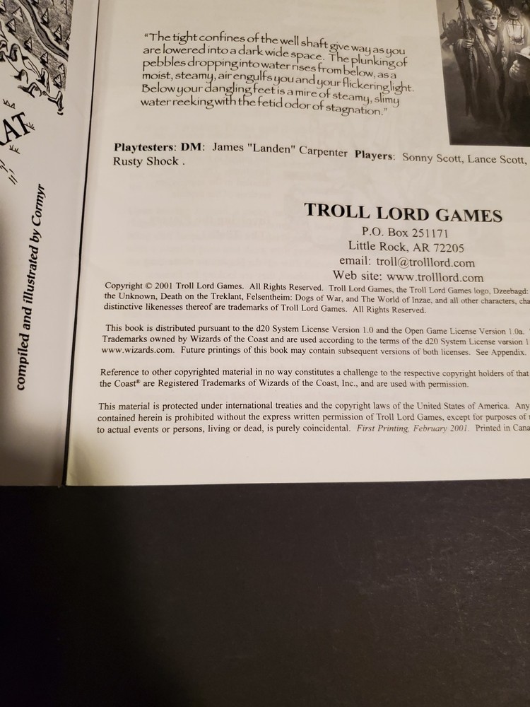 Dzeebagd : Under Dark and Misty Ground ☆ D&D ☆ D20 ☆ Authentic ☆