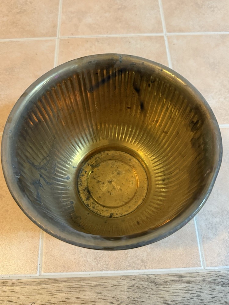 MCM Solid Brass Swirled Design Patina 8” India