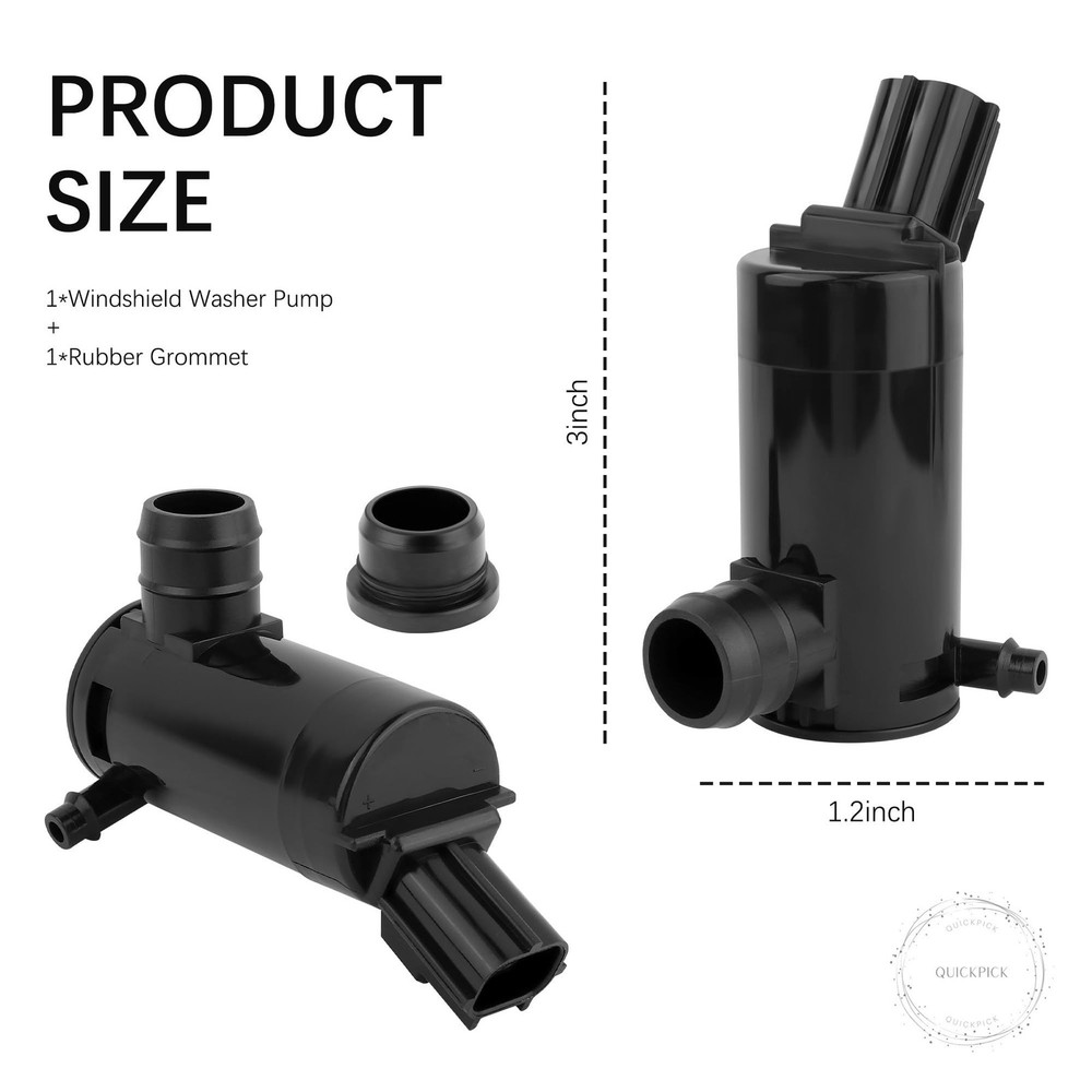 Windshield Washer Pump with Rubber Grommet,Windshield Washer Fluid Pump Replacem