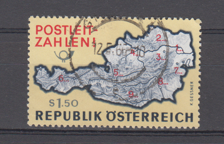 AUSTRIA :  1966 - USED  - SCOTT #  756  MAP