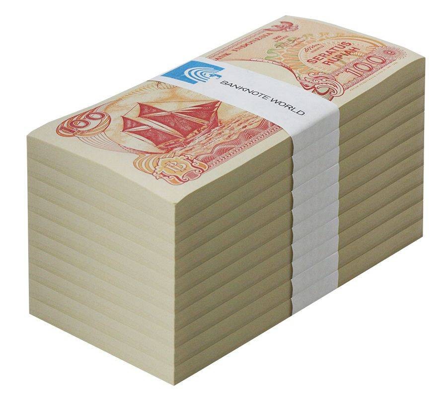 Indonesia 100 Rupiah, 2000, P-127h, UNC X 1000 PCS Brick