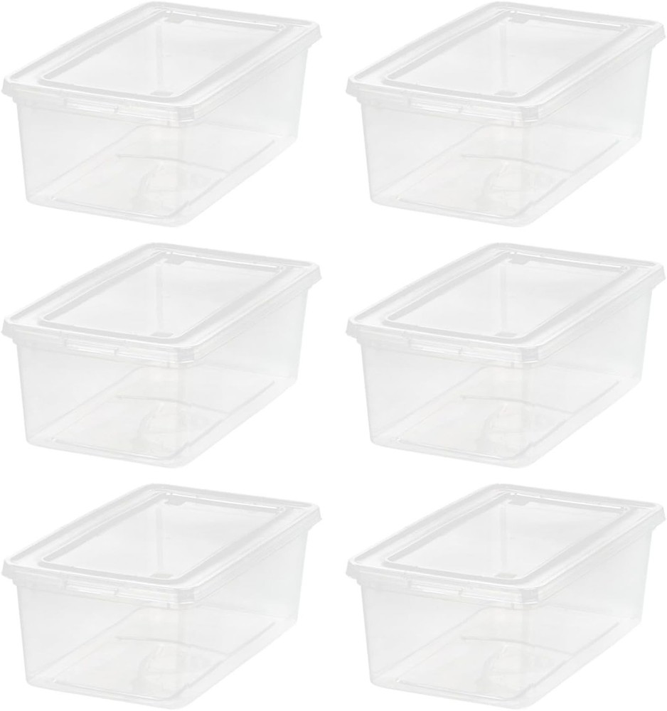 12-Quart Plastic Storage Container Set with Lids (4-Piece Set), Stackable
