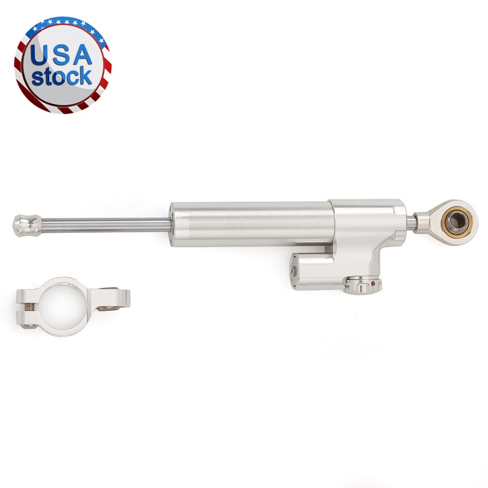 Motorcycle Silver Steering Damper Stabilizer Linear Reversed Safety Control