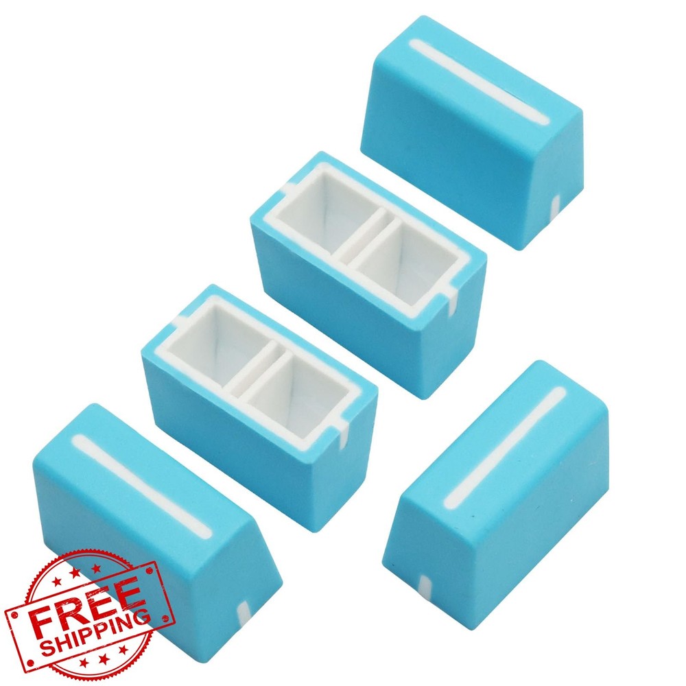 5pk Blue DJ Mixer Fader Knobs Replacement Slider Caps