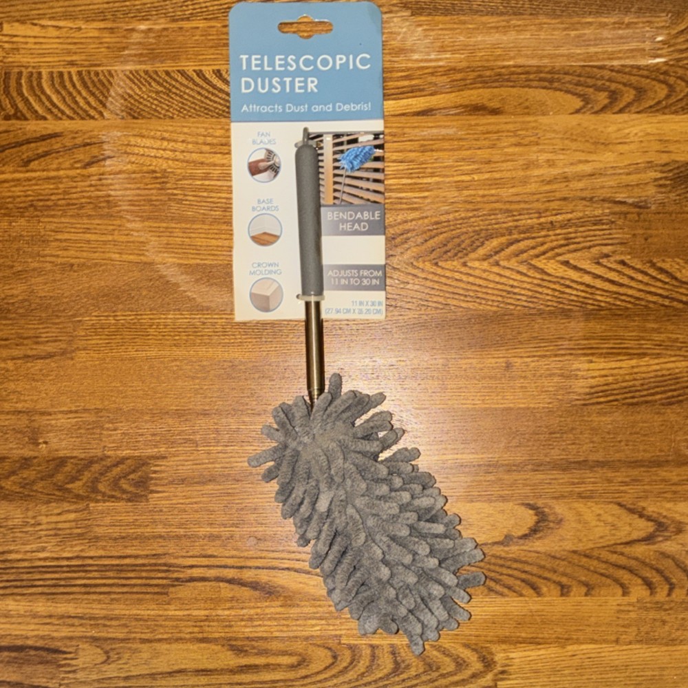 Evriholder Microfiber Telescopic Duster Gray Metal Handle Bendable Head