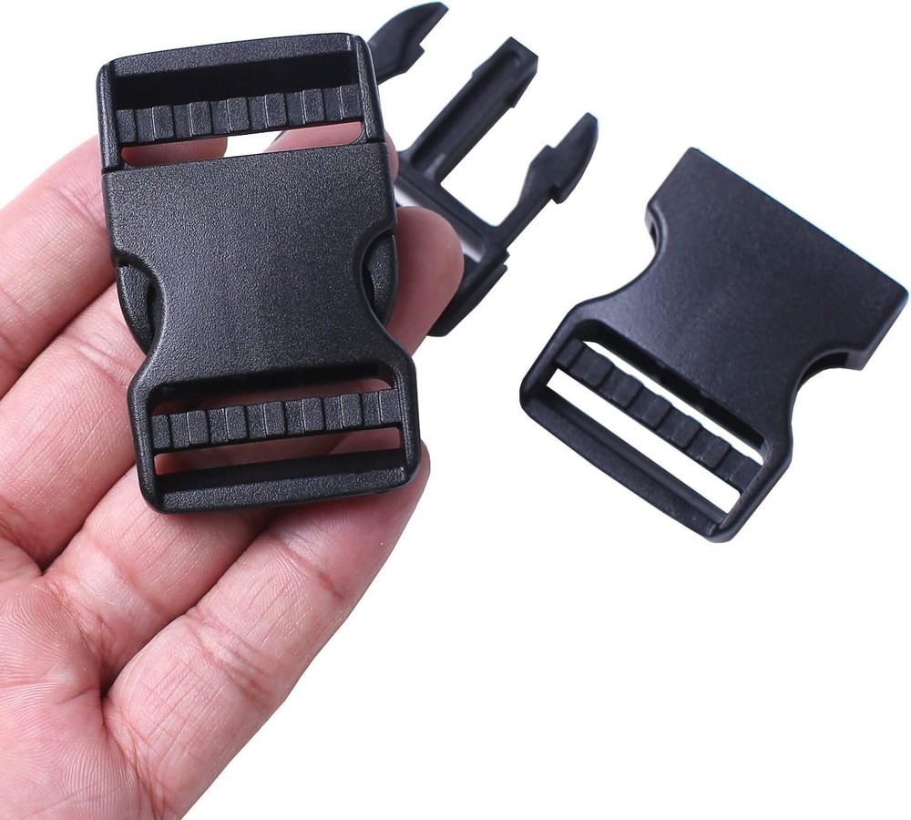 4 Pack 1.25" Wide Quick Side Release Buckles, Dual Adjustable No Sewing Slide...