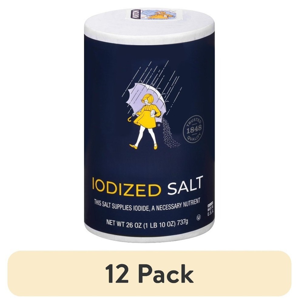 (12 pack) Iodized Salt, 26 oz