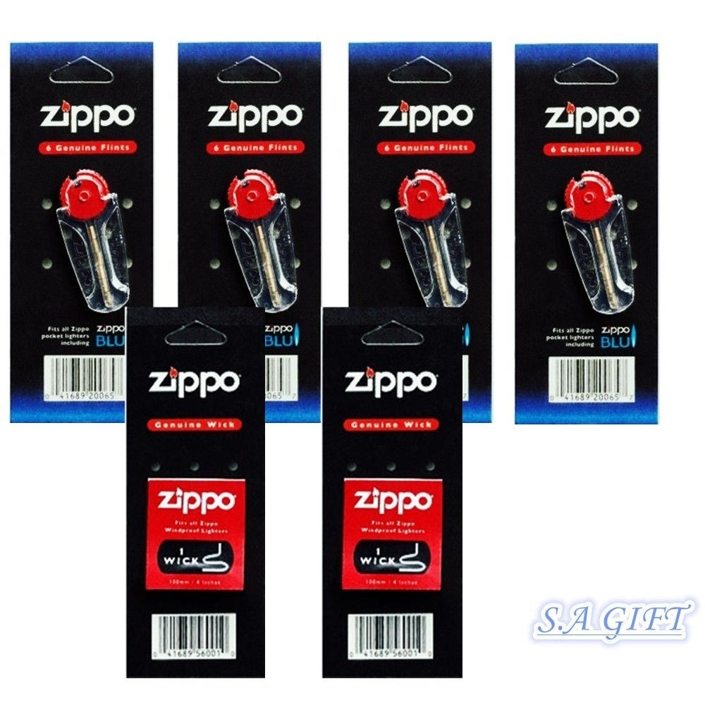 New Zippo Lighters Replacement 6 Value Packs (24 flints+ 2 wicks)