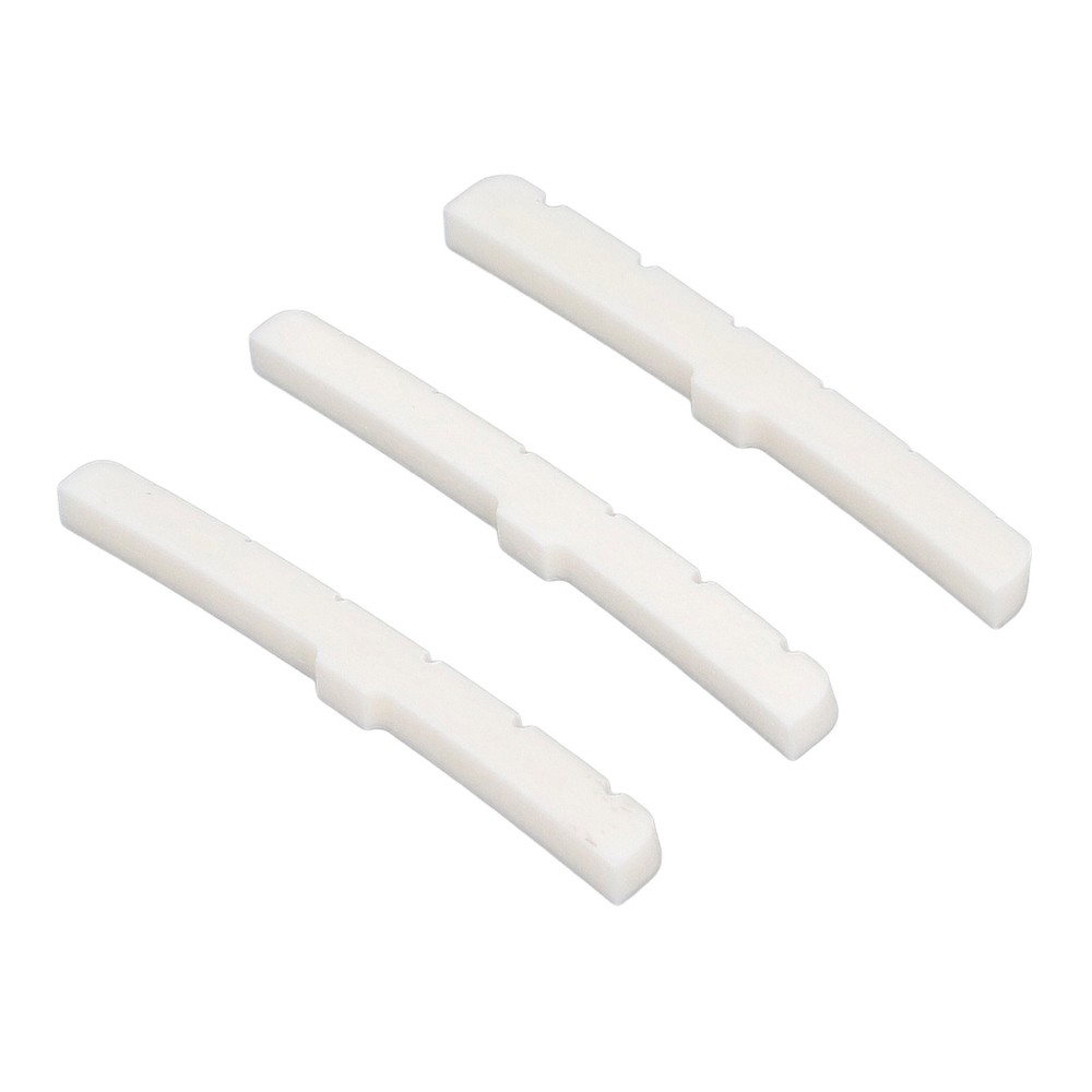 3Pcs 6 String Guitar Nut Flat Bottom Slotted Bone Guitar Nut Replacement For